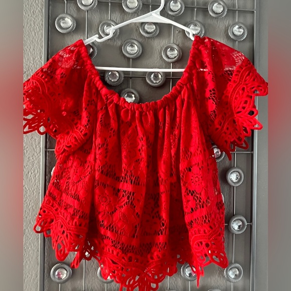 Free people Sweet Dreams Top size S bright red color - Picture 4 of 12